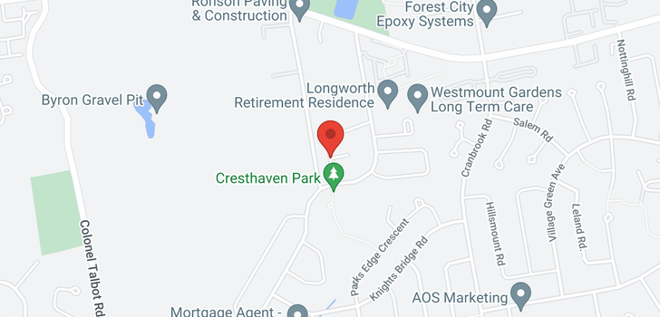 map of 893 CRESTHAVEN CRESCENT